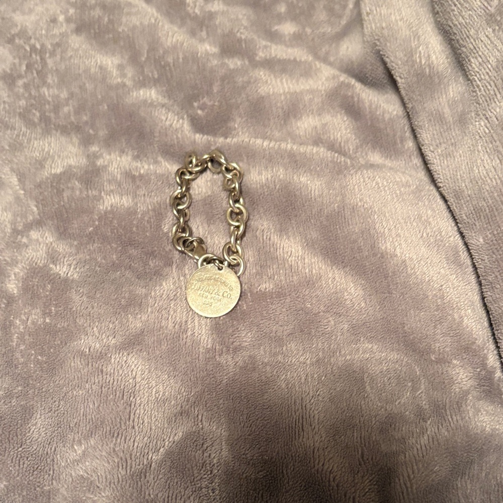 Tiffany & Co. Silver Round Tag Link Bracelet